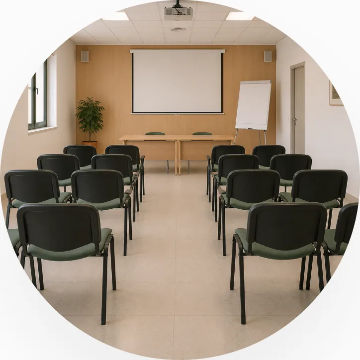 Sala preparada per a la sessió de formació